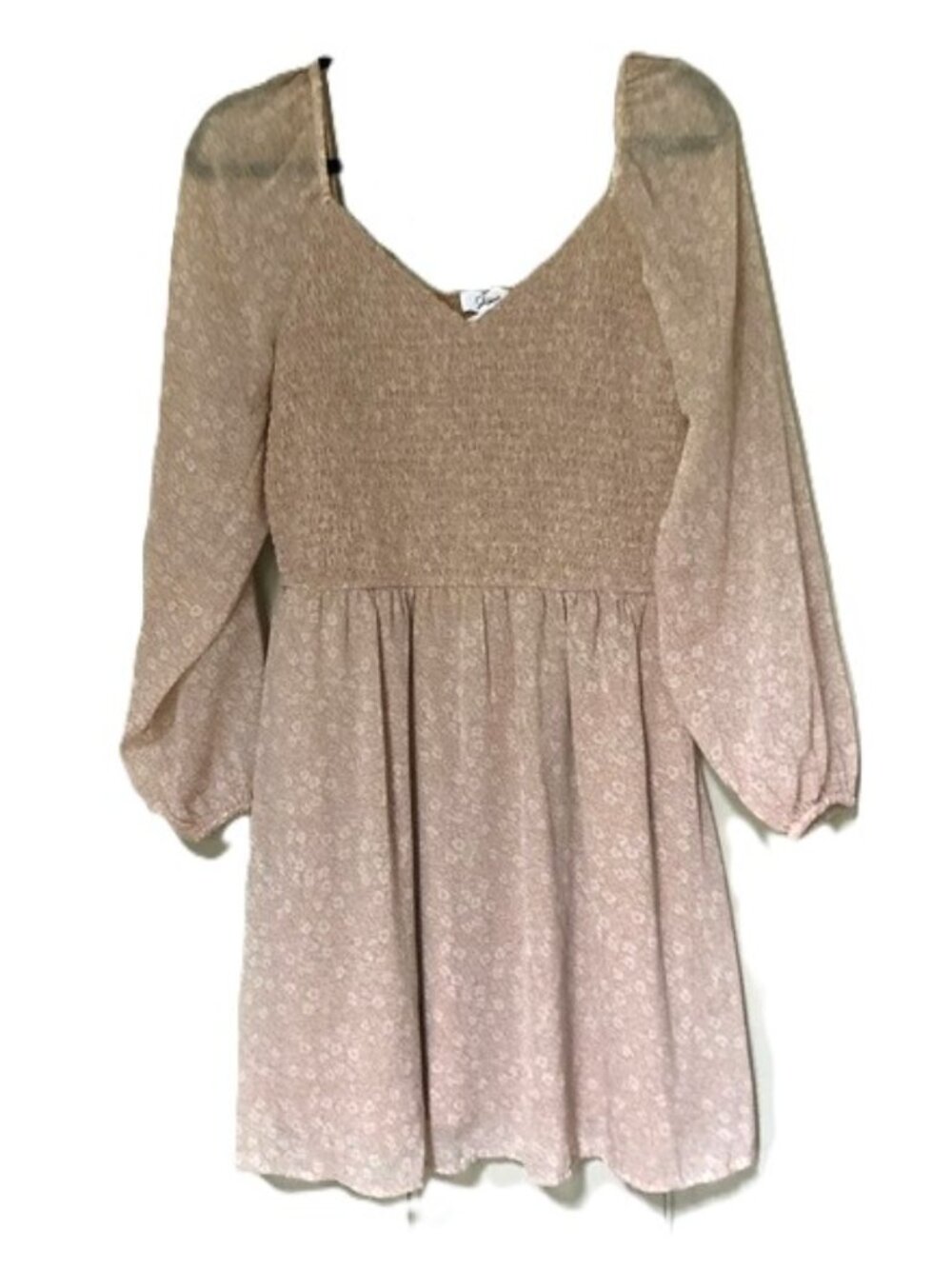 NWOT Floral Midi Dress w/Smocked Bodice | L | Japna